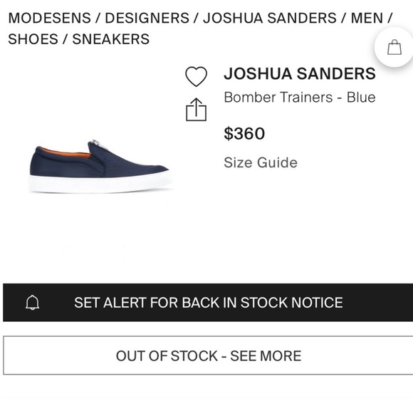 NWT Joshua Sanders Bomber Trainers Blue EU35 US5.5 - Picture 6 of 6